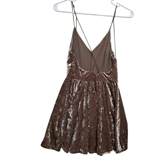 2 Velvet Rompers Urban Outfitters Silence Noise V-Neck Medium Tan Teal 90s Women - Picture 9 of 14